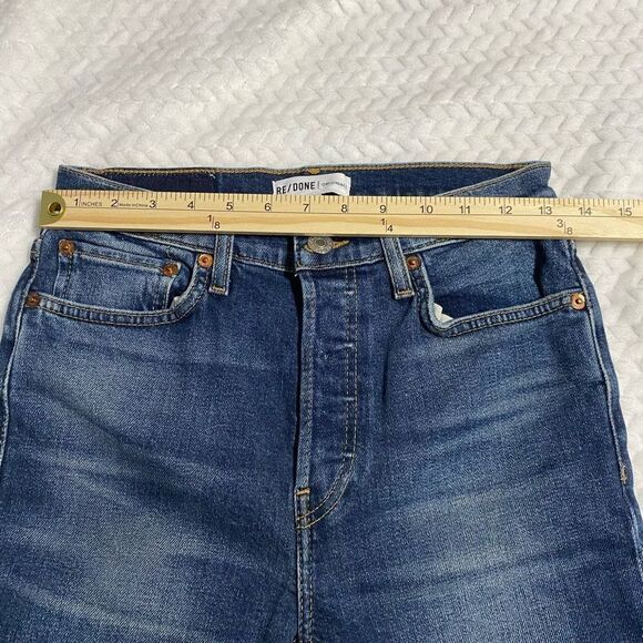 RE/DONE Originals High Rise Ankle Crop Jeans in Midnight Blue Size 26 - Picture 2 of 11